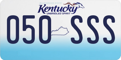KY license plate 050SSS