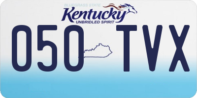 KY license plate 050TVX