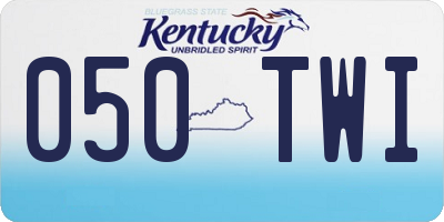 KY license plate 050TWI