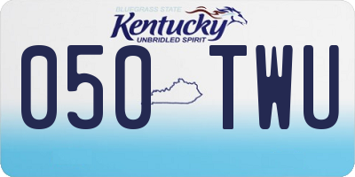 KY license plate 050TWU