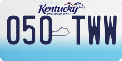 KY license plate 050TWW
