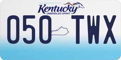 KY license plate 050TWX