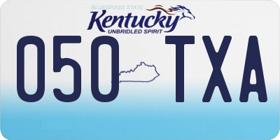 KY license plate 050TXA
