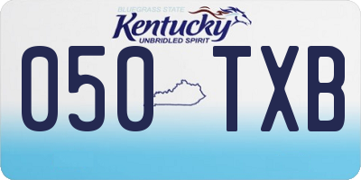 KY license plate 050TXB