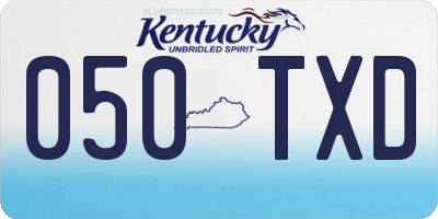 KY license plate 050TXD