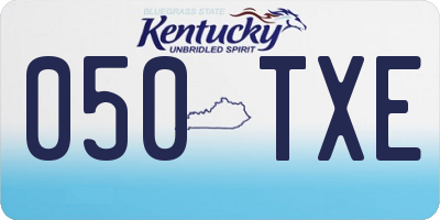 KY license plate 050TXE