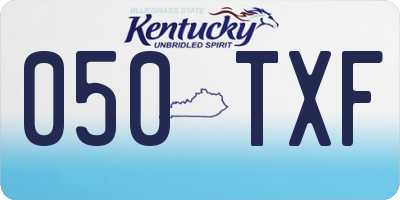 KY license plate 050TXF