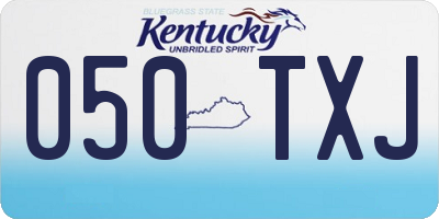 KY license plate 050TXJ