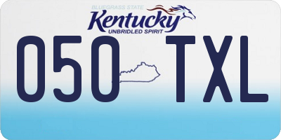 KY license plate 050TXL
