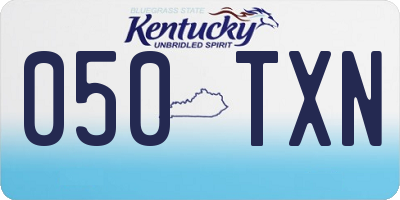 KY license plate 050TXN
