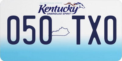 KY license plate 050TXO
