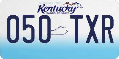 KY license plate 050TXR