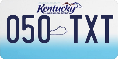 KY license plate 050TXT