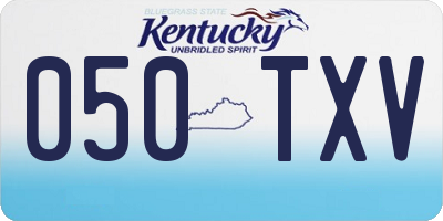 KY license plate 050TXV