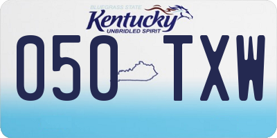 KY license plate 050TXW