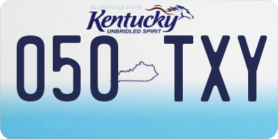 KY license plate 050TXY