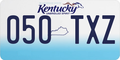 KY license plate 050TXZ