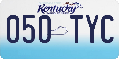 KY license plate 050TYC