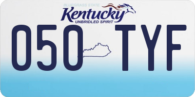 KY license plate 050TYF