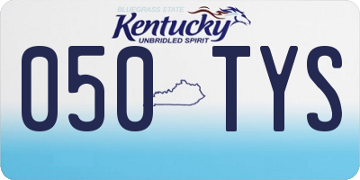 KY license plate 050TYS