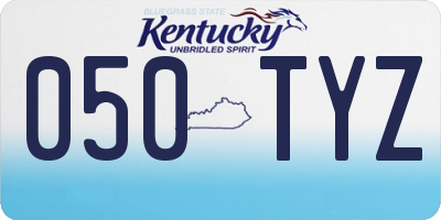 KY license plate 050TYZ