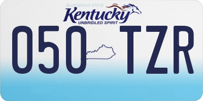 KY license plate 050TZR
