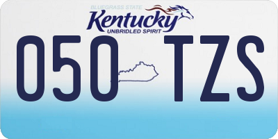 KY license plate 050TZS
