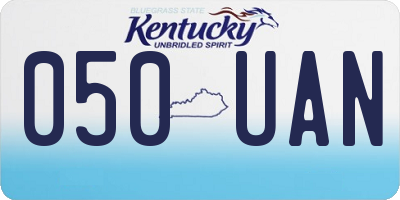KY license plate 050UAN