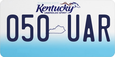 KY license plate 050UAR