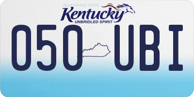 KY license plate 050UBI