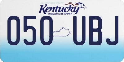 KY license plate 050UBJ