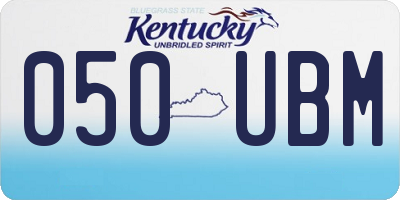 KY license plate 050UBM