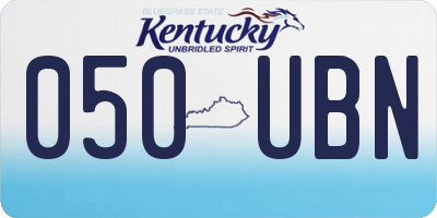 KY license plate 050UBN