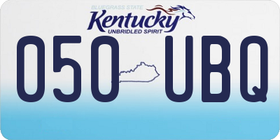 KY license plate 050UBQ