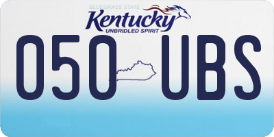 KY license plate 050UBS