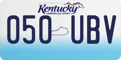 KY license plate 050UBV