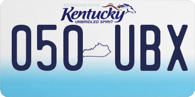 KY license plate 050UBX