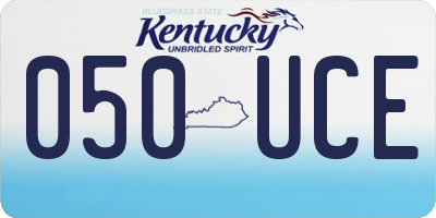 KY license plate 050UCE