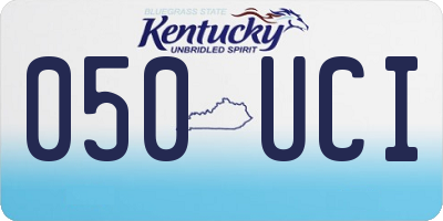 KY license plate 050UCI