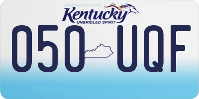 KY license plate 050UQF