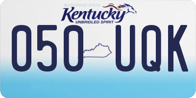 KY license plate 050UQK