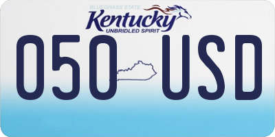 KY license plate 050USD