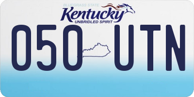 KY license plate 050UTN