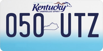 KY license plate 050UTZ