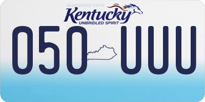KY license plate 050UUU