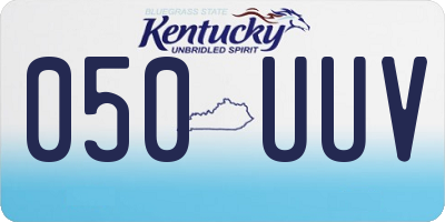 KY license plate 050UUV