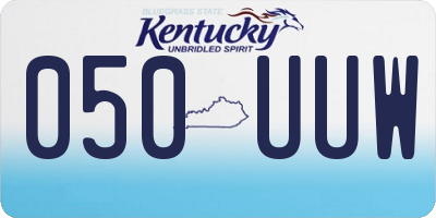 KY license plate 050UUW