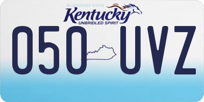 KY license plate 050UVZ