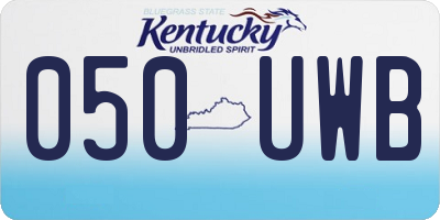 KY license plate 050UWB