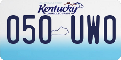 KY license plate 050UWO